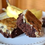 Chocolate Chip Black Bottom Banana Bars - craftycookingmamam.com