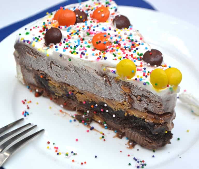 Chocolate Peanut Butter Ice Cream Cake - Crafty Cooking Mama