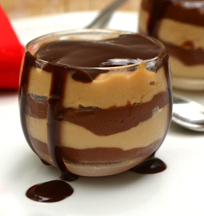 Dairy-free, Vegan Homemade Chocolate & Peanut Butter Pudding Parfait made with Silk Almond Milk & simple on hand ingredients | www.craftycookingmama.com