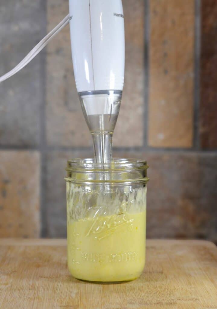 Mixing Avocado Oil Mayonnaise with Immersion Blender